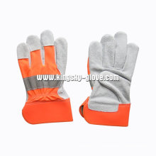 Full Palm Cow Split Leather Work Protective Glove-3031